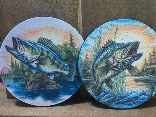 Fishing 4 inch coaster set