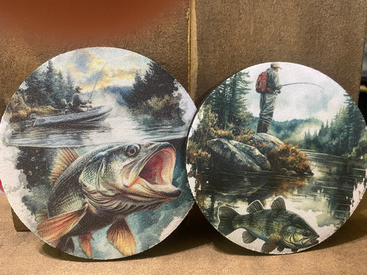 Fishing 3.75 inch Coaster set