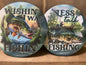 Wishin i was fishin/ less talk more fishing 3.75 coaster set