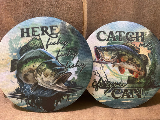 Here fishy fishy / Catch me if you can 3.75 inch coaster set