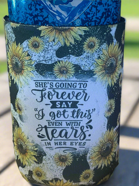 I got this even with tears in my eyes 12 oz. can koozie