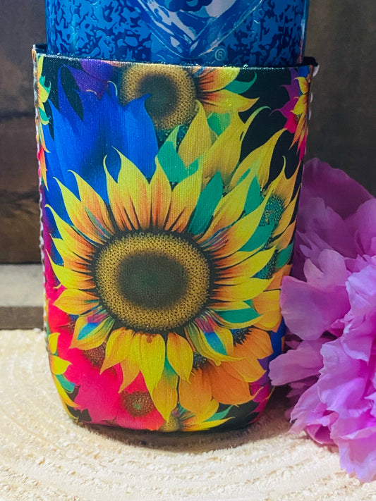 Neon Sunflower 12 oz. can koozie