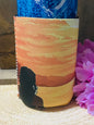 Woman in sunset 12oz. can koozie
