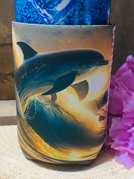 Dolphin 12oz. can koozie