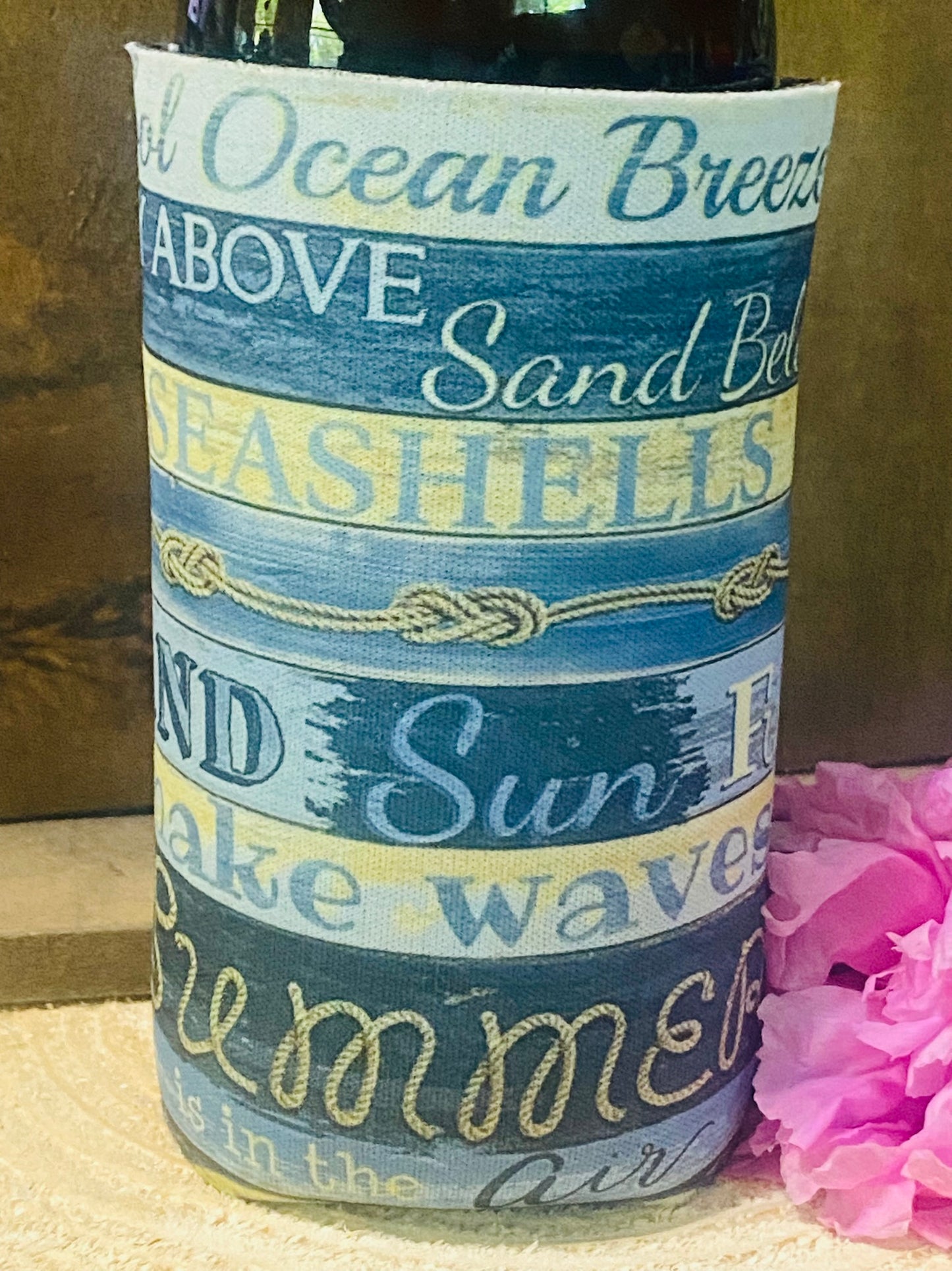 Beach slim can/ bottle koozie