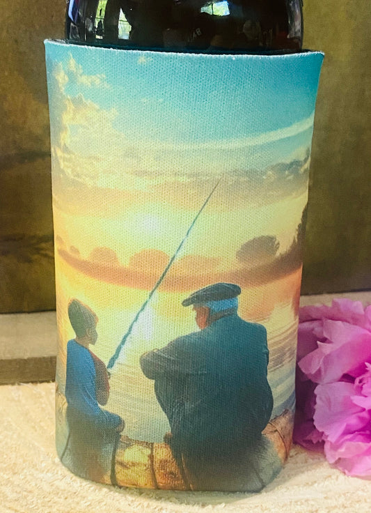 Fishing with Granddad slim can/ bottle koozie