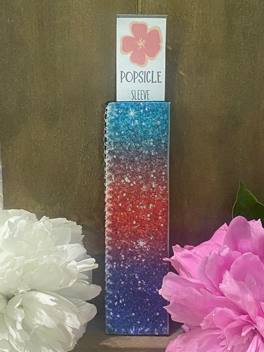Freeze pop sleeve Teal, red, purple, blue glitter