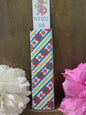 Freeze pop sleeve, Diagonal stripes with red flowers
