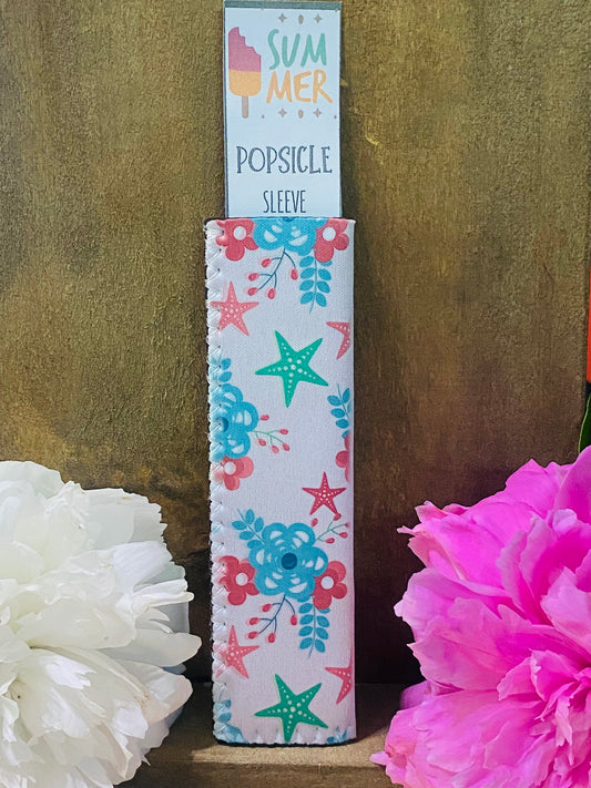 Freeze pop sleeve Pink stars and flowers