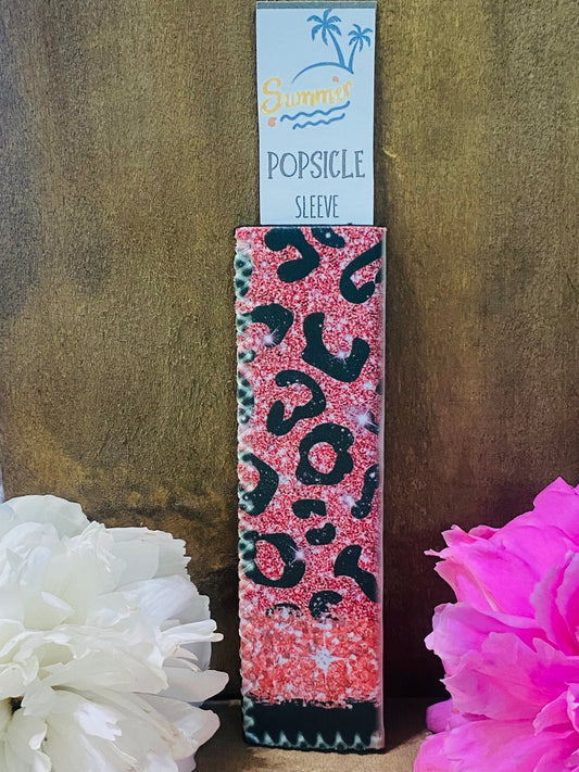 Freeze pop sleeve Pink Glitter Leopard