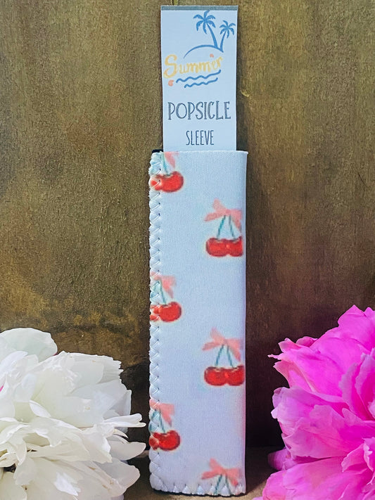 Freeze pop sleeve Cherries and Pink Bows