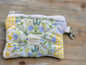 Yellow and Blue Floral Picnic Key Chain Wallet