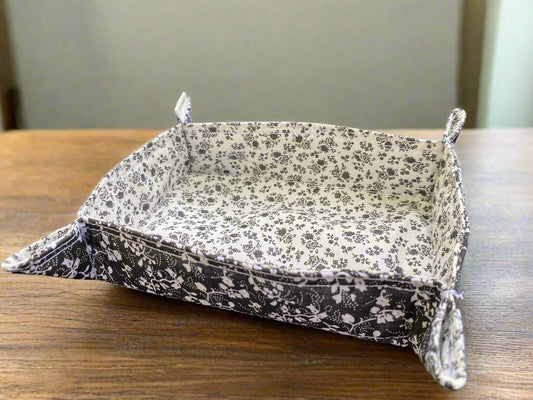Black & White Floral Fabric tray