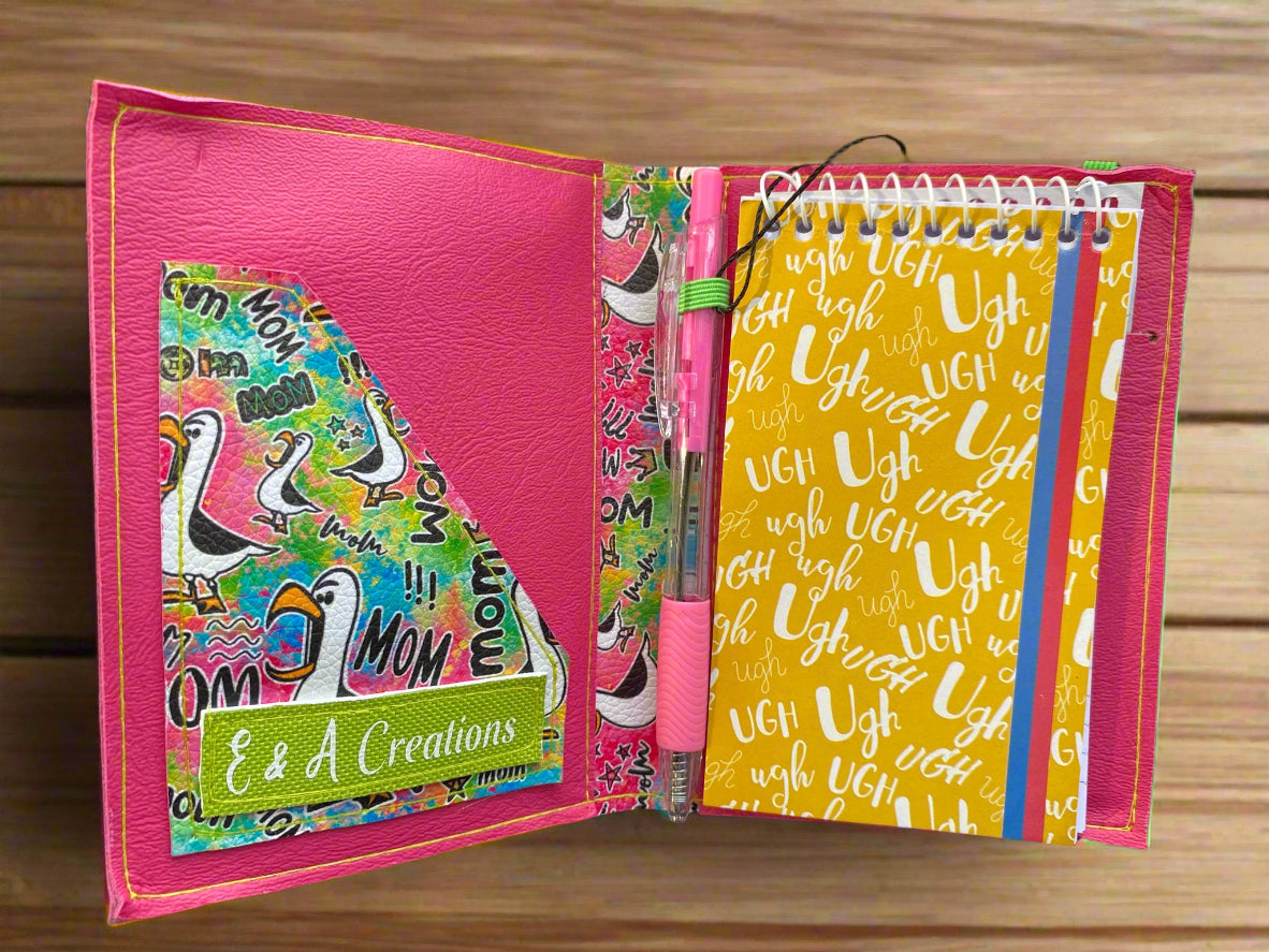 Mini Mom Notepad cover with pen and 3 x 5 memo Legal pad
