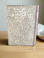 Grey and white Leopard Notepad cover with pen and 5x7 Jr Legal pad